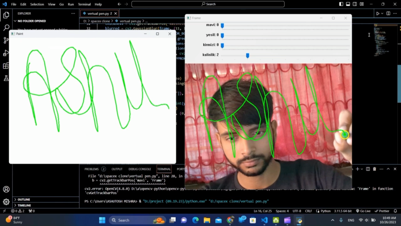 How To Create Drawing App Using OpenCV and Python (Virtual Pen)