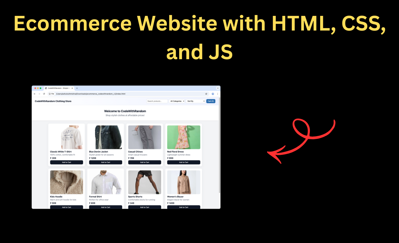Ecommerce Website with HTML, CSS, and Js