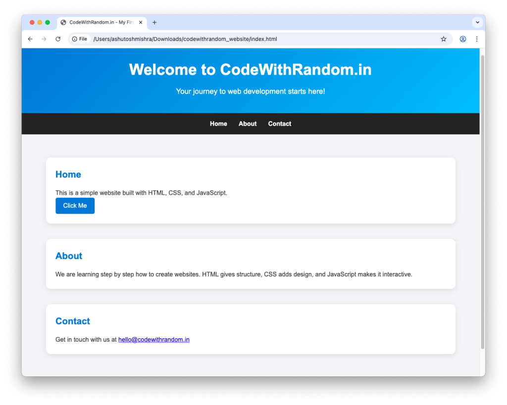How to Build Your First Website with HTML, CSS, and JS